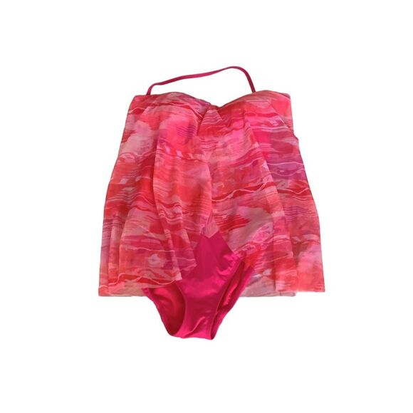 Gorgeous Lauren Ralph Lauren,Bright Pink,CALYPSO Swimsuit with over dress size 4 - Picture 1 of 8